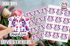 Love sticker Sheet Valentine Day Cute Animals Quote PNG Product Image 1