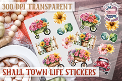 Small Town LIfe sticker Scrapbook PNG Village Garden Farm Product Image 1