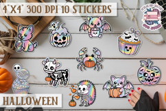 Halloween sticker Kawaii PNG pastel holographic foil Product Image 1