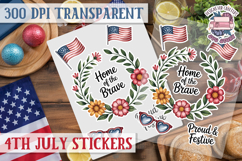 4th July sticker sheet USA Scrapbook PNG Independent Day Product Image 1