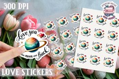 Love sticker Sheet Valentine Day Love You to the moon Product Image 1