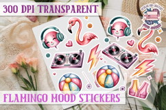 Flamingo Mood sticker sheet Pink Love Bird PNG Glamour Product Image 1