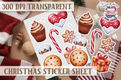 Christmas Sticker Sheet Watercolor Winter Holiday PNG Product Image 1