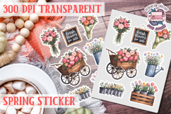 Spring sticker Cute vintage flowers Love PNG Funny Product Image 1
