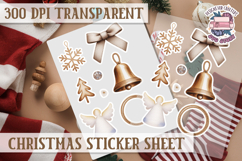 Christmas Watercolor Sticker Sheet Winter Cute Holiday PNG Product Image 1