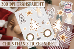 Christmas Watercolor Sticker Sheet Winter Cute Holiday PNG Product Image 1