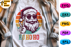Christmas Ho Ho Ho Svg, Png, Retro Santa Sunglasses Svg Product Image 1