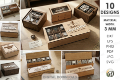 3D Men's accessories boxes Bundle Laser cut. Gift Box SVG Product Image 1
