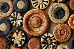 Natural Woven Baskets Background Wallpaper Product Image 1
