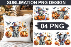 Halloween Elephant - Pillow Sublimation PNG Design Product Image 1