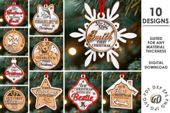Personalized First Christmas Ornaments Bundle Laser Cut Product Image 1
