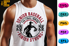 Baseball Senior 2026 Svg, Png, Left Hand Pitcher Product Image 1