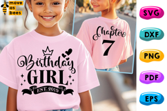 7th Birthday Girl Svg, Png, Est 2019, Chapter 7 Girl Shirt Product Image 1
