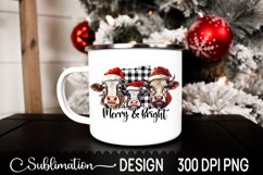 Merry And Bright Sublimation Design - Heifer Sublimation Product Image 3