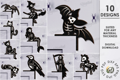 Halloween Skeletons Door Corners Bundle Laser Cut Product Image 1