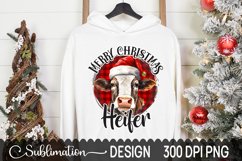 Merry Christmas Heifer Sublimation Design - Heifer PNG Product Image 3
