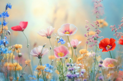 Vibrant Wildflowers Background Wallpaper Product Image 1