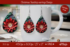 Christmas 3D teardrop earrings sublimation 3D flower Product Image 1
