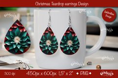 Christmas 3D teardrop earrings sublimation 3D flower Product Image 1