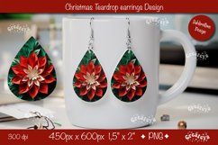 Christmas 3D teardrop earrings sublimation 3D flower Product Image 1