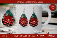 Christmas 3D teardrop earrings sublimation 3D flower Product Image 1