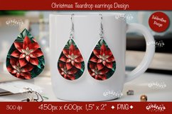 Christmas 3D teardrop earrings sublimation 3D flower Product Image 1