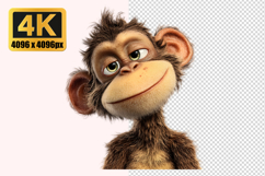 Cute Cartoon Chimpanzee Transparent PNG Product Image 1