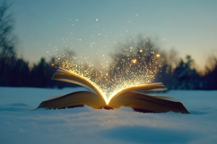 Open Book with Magical Glow Background Wallpaper Product Image 1