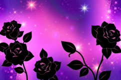 Black Rose Purple Background Product Image 1