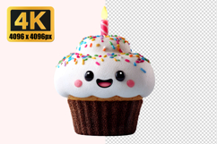 Ice Cream Cake Cup with Candle Transparent PNG Product Image 1