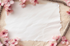 Pink Cherry Blossoms Frame Background Wallpaper Product Image 1