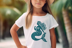Starry Mermaid Silhouette SVG | Plus Size Ocean Fantasy PNG Product Image 4