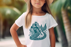 Mermaid Princess SVG Cut File| Beautiful Silhouette PNG. Product Image 3