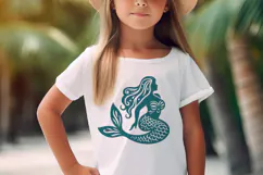 Elegant Mermaid SVG | Under the Sea Silhouette Cut File Product Image 4