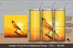 Bird Chirping Tumbler Wrap Sublimation Design 4 Product Image 1