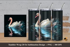 Fantasy Swan Tumbler Wrap Sublimation Design 4 Product Image 1