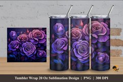 Dark Purple Rose Tumbler Wrap Sublimation Design 4 Product Image 1