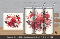 Melody of Flowers Tumbler Wrap Sublimation Design 4 Product Image 1