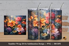 Flower Beauty Tumbler Wrap Sublimation Design 4 Product Image 1