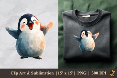 Cute Chubby Penguin DTF Sublimation Clipart Design 4 Product Image 1