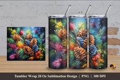 Pine Fruit Tumbler Wrap Sublimation Design 4 Product Image 1