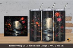 Nature Cave And Flower Tumbler Wrap Sublimation Design 4 Product Image 1