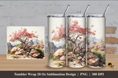Bougainvillea Tumbler Wrap Sublimation Design 4 Product Image 1
