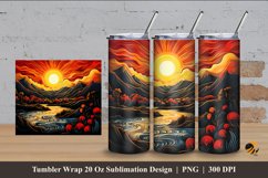 Lava Mountain Tumbler Wrap Sublimation Design 4 Product Image 1