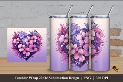 Ornament Flowers Tumbler Wrap Sublimation Design 4 Product Image 1