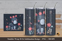 Cute Tapir Tumbler Wrap Sublimation Design 4 Product Image 1