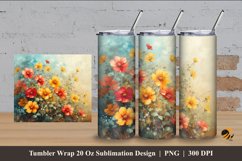 Plants Abstract Tumbler Wrap Sublimation Design 4 Product Image 1