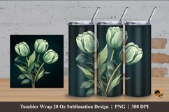 Tulip Flower Tumbler Wrap Sublimation Design 4 Product Image 1
