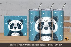 Handdrawn Panda Tumbler Wrap Sublimation Design 4 Product Image 1