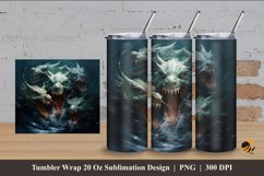 Water Dragon Tumbler Wrap Sublimation Design 4 Product Image 1
